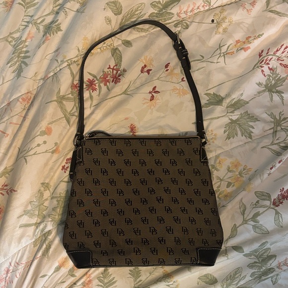 Dooney & Bourke Black and Brown Monogram Shoulder Bag - Picture 2 of 5